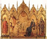Simone Martini The Annunciation with SS.Ansanus and Margaret and Four Prophets oil painting on canvas